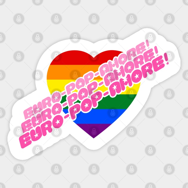 Rainbow Heart Amore Sticker by Giddy Grafix